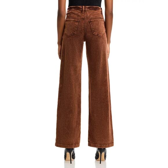 L'AGENCE WOMENS SIZE 23 SCOTTIE WIDE LEG CORDUROY JEANS IN SADDLE BROWN NEW - Picture 2 of 16